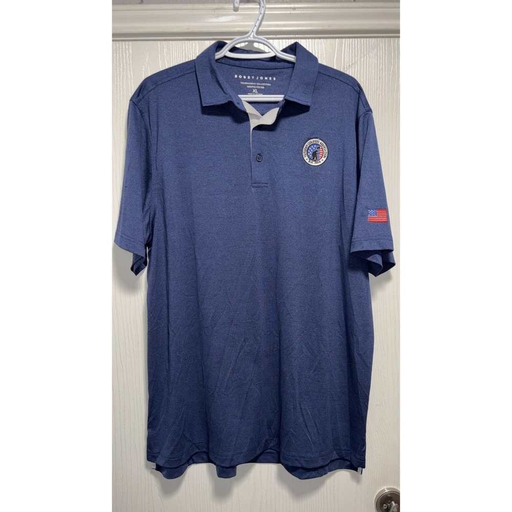 Bobby Jones Tournament Collection VGA Navy Blue Polo Shirt Mens XL Golf